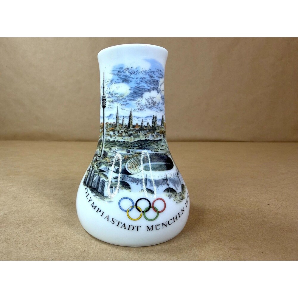 Vintage AK Kaiser Porcelain Bud Vase 1972 Munich Olympics Olympiastadt Munchen